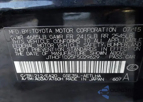 2015 Lexus Ls z USA, uszkodzony, nr VIN JTHCF1D25F5029629